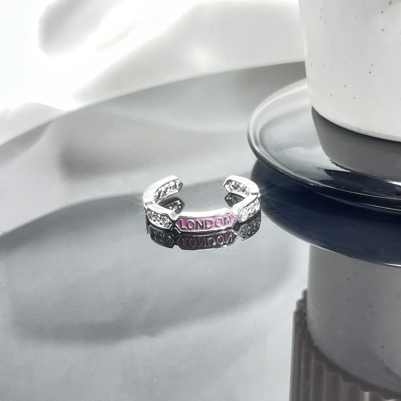 Glazed Open Female Letter Niche Bag Rings