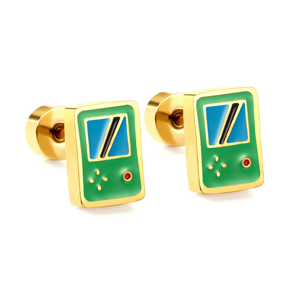 Colorful Yellow Duck Creative Personality Electroplated Earrings