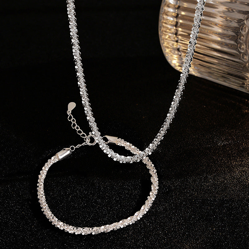 Women's & Men's Sterling Sier Sparkling High-grade Starry Chain Thick Necklaces