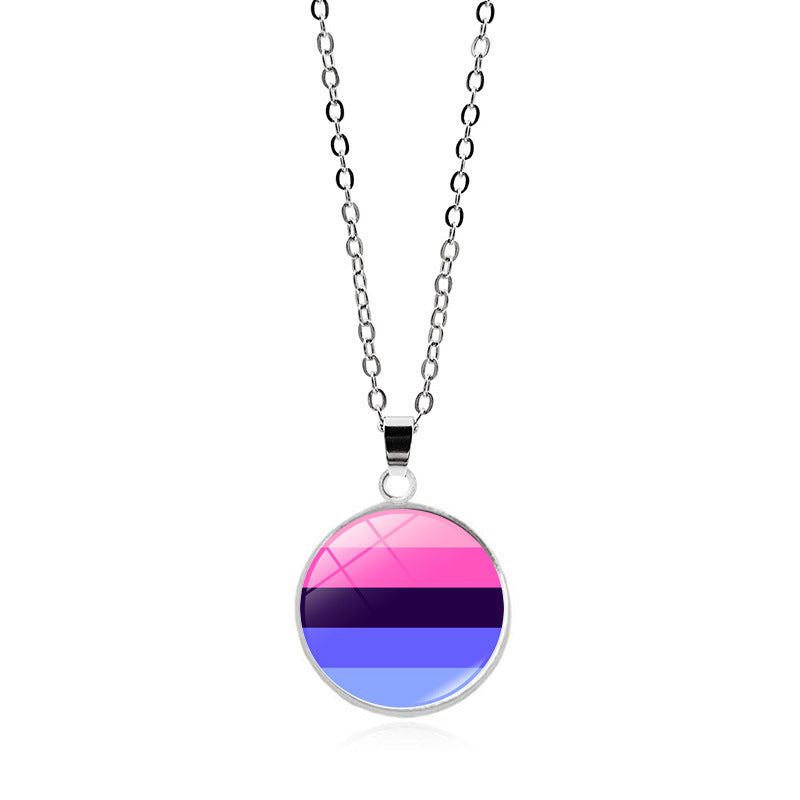 Rainbow Striped Love Female Versatile Gay Necklaces