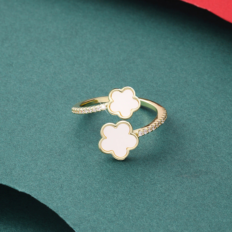 Five Petal Flower Open Female Xi Lucky Parthenocissus Rings