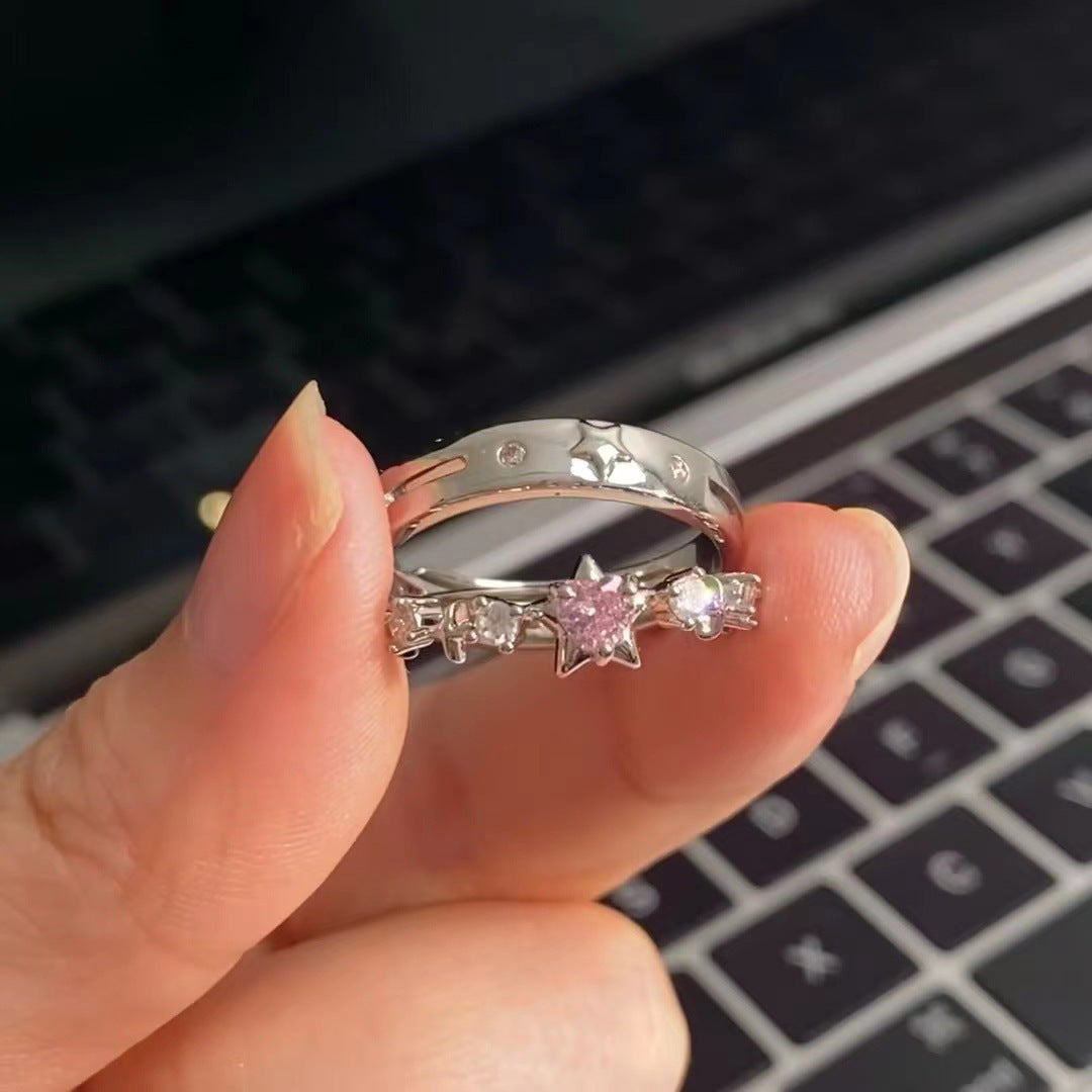 Pair Simple Gift Male Index Finger Adjustable Rings