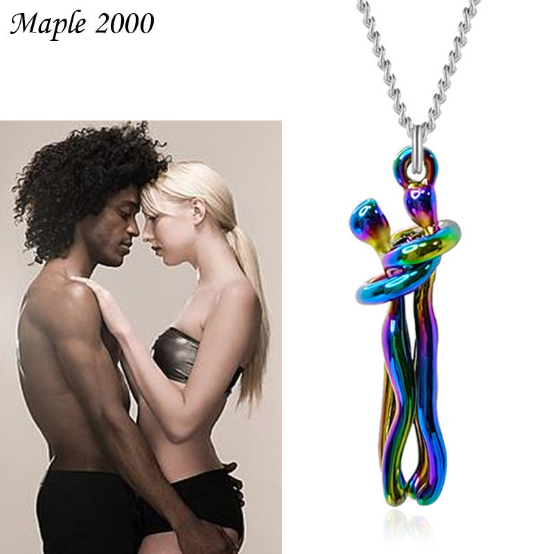 Couple Hug High Sense Man Woman Necklaces