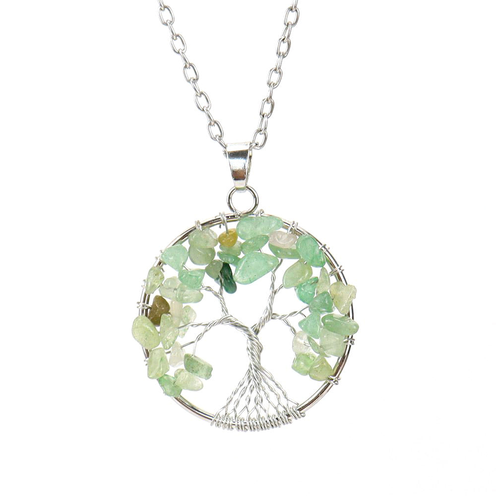 Handmade Winding Colorful Crystal Gravel Tree Root Necklaces