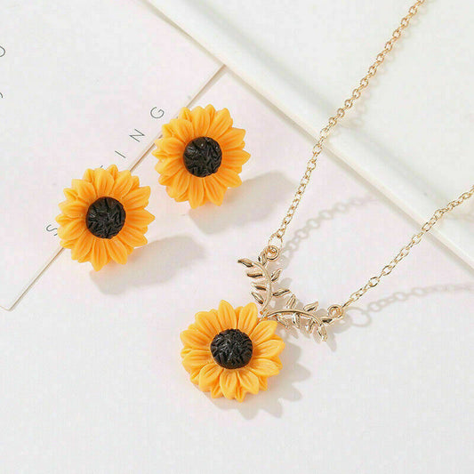 Women's Sunflower Suite Simple Fashion Branch Clavicle Earrings