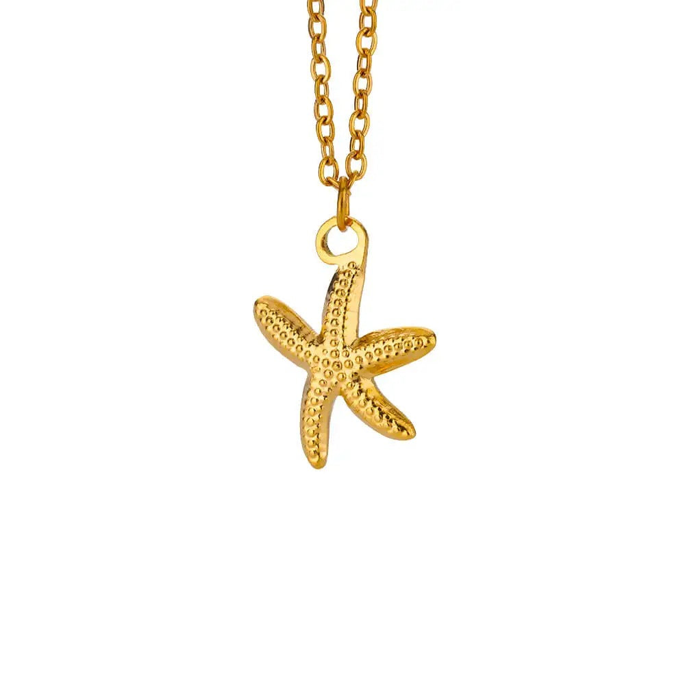 Unique Texture Simple Five-pointed Star Female Necklaces