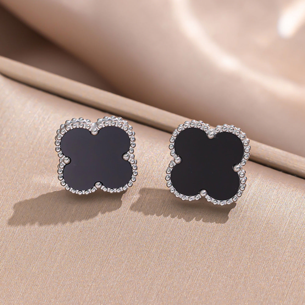 Four-leaf Clover Titanium Steel Ear Female Earrings