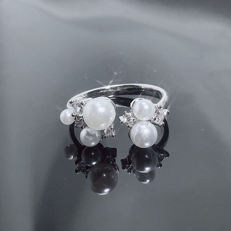 Gentle Match Open Pearl Cold Style Rings