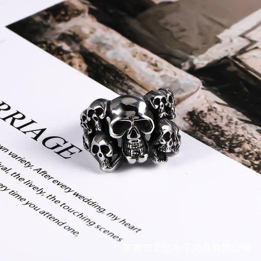 Personalized Punk Strange Skull Multiple Source Rings