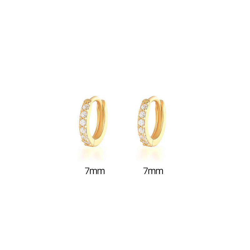 Women's Korean Style Simple Gang Drill Zircon Fresh Earrings