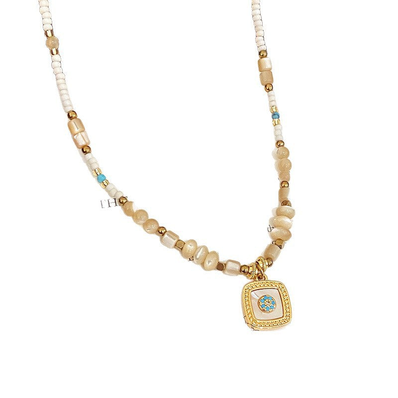 Women's Beaded Trojan Design Exquisite Light Luxury Clavicle Necklace