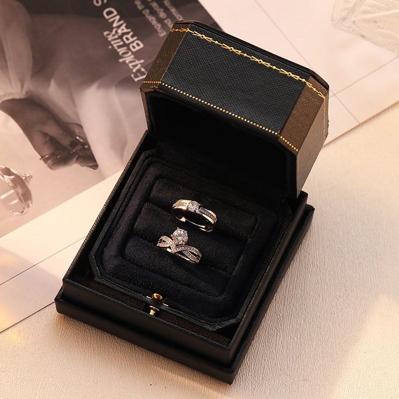 Karat Diamond Wedding Couple Ceremony Props Adjustable Rings