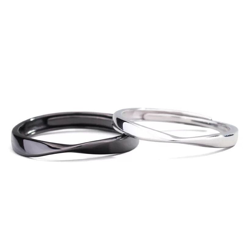 Women's & Men's One Pair Simple Twisted String Open Rings