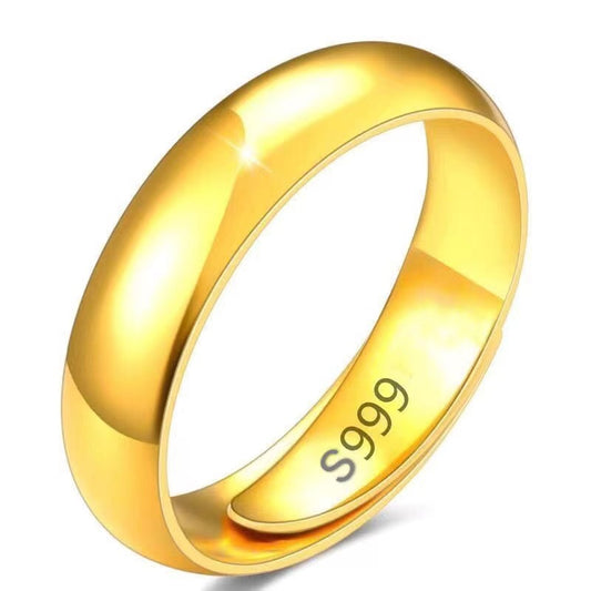 Women's & Men's Stall Sier-plated Smooth Opening Accessories Gold-plated Rings