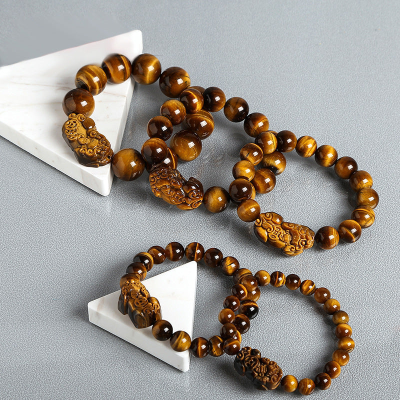 Men's Jewelry Yellow Tiger's Eye Pi Simple Bracelets