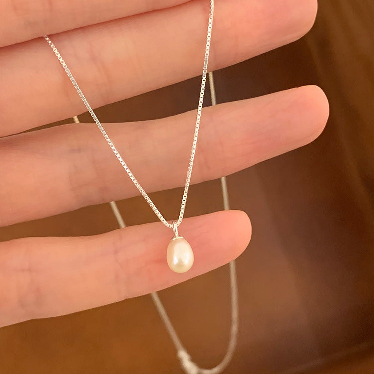 Women's Single Oval Pearl For Simple Style Necklace