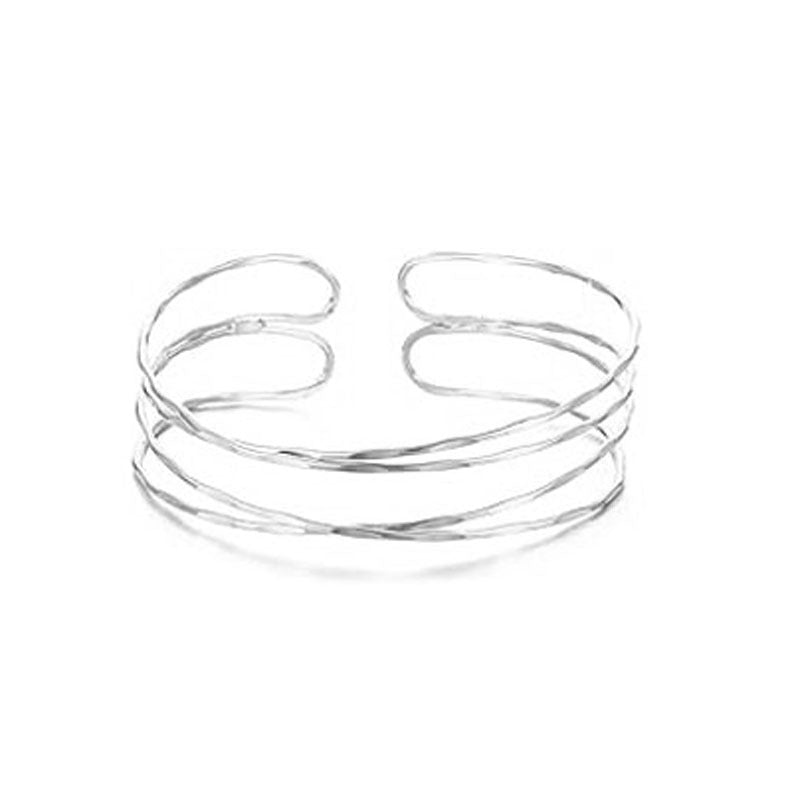 Women's Open Armband Gold Sier Personality Flattening Bracelet