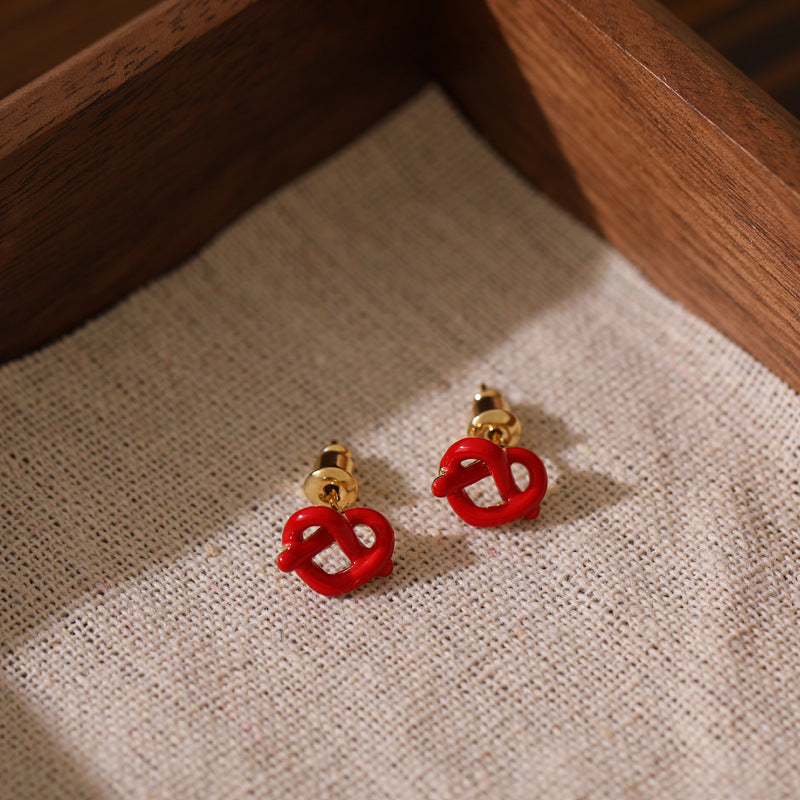 Knot Refined Simple High-grade Love Knotted Earrings