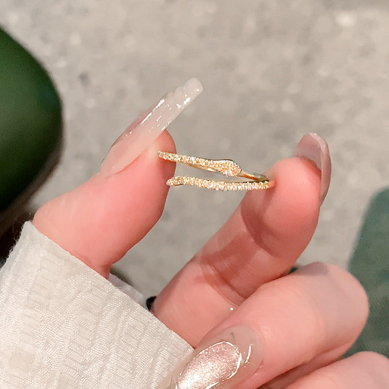 Spirit Snake Zircon Simple Female Design Unique Light Rings