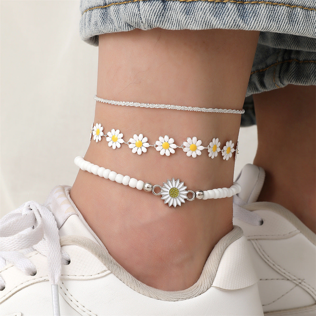 Sunflower Flower Twin Female Flash Caterpillar Bracelets