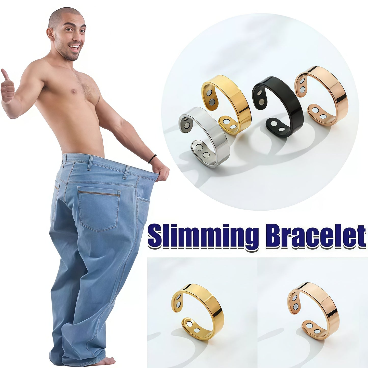 Cross Figure Magnetic Therapy Opening Double Healthy Ring