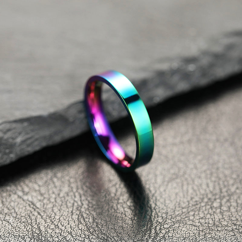 Female Design Bright Surface Simple Stainless Steel Rings