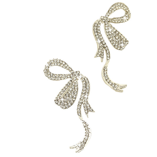 Korean Style Niche Design Butterfly Ribbon Light Luxury Full Earrings