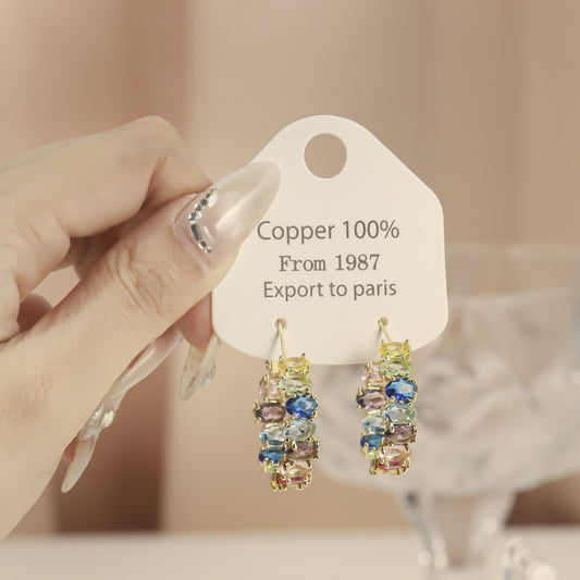 Sweet Personality Vacation Style Colorful Zircon Fashion High Rings