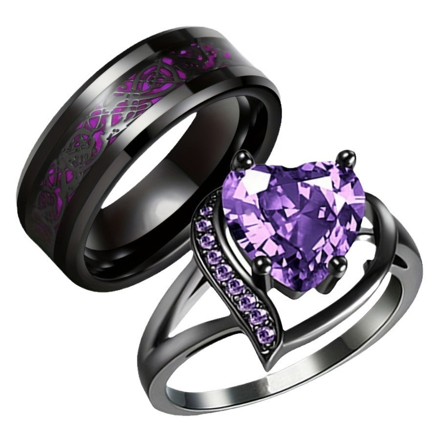 Pretty Versatile Slouchy Couple Purple Fashion Ring