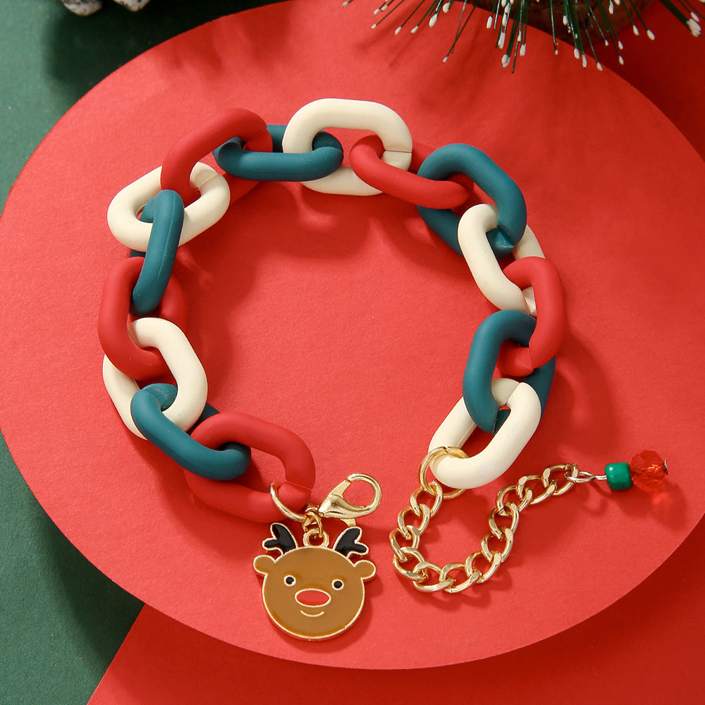 Bell Pearl Snowflake Elk Festive Holiday Bracelets