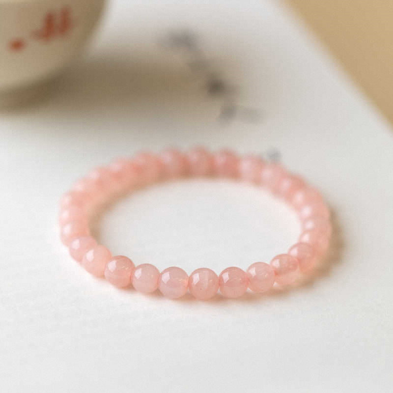 Natural Horse Pink Crystal Minority Simple Bracelets