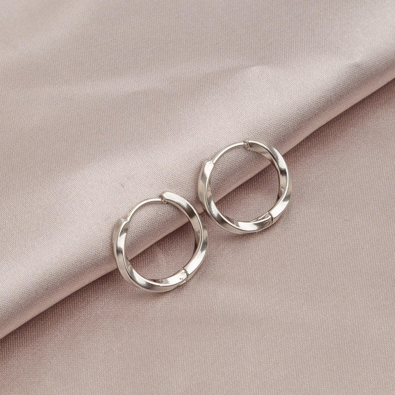 Women's Twist Titanium Steel Ear Clip Do Not Fade Cold Wind Earrings