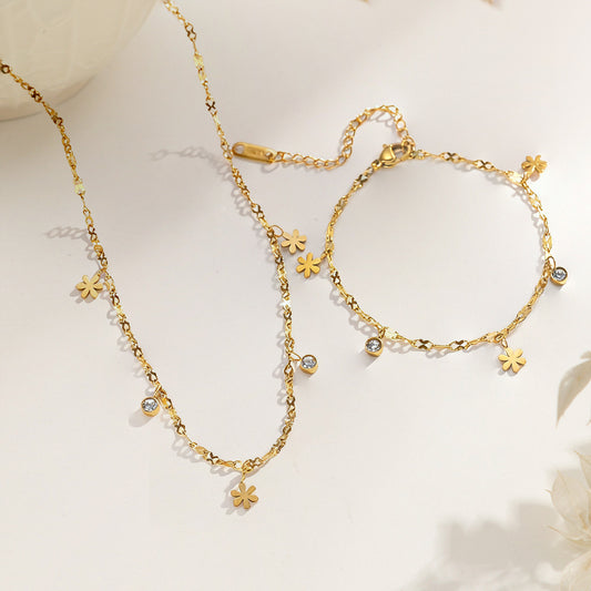 Affordable Luxury Style Design Chain Zircon Daisy Bracelets