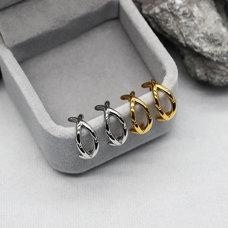 Small Circle Eardrop High Profile Retro Titanium Steel No Fading Earrings