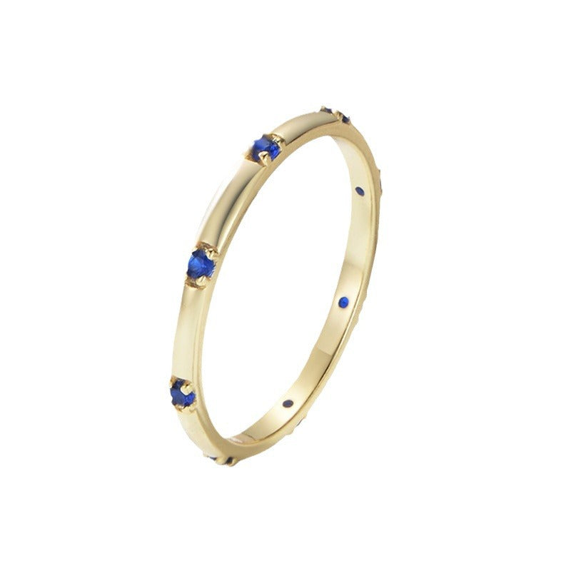 Women's Sier Fashion Simple Zircon Elegant Diamond Rings