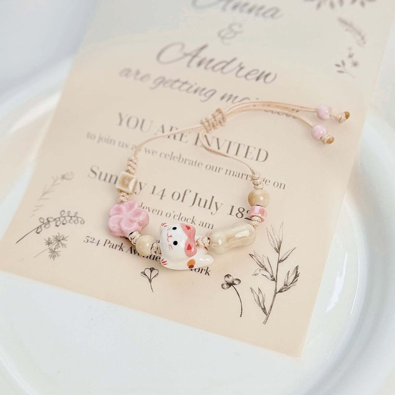 Women's Ceramic Summer High-grade Girlfriends Mori Artistic Minimalist Popular Bracelets