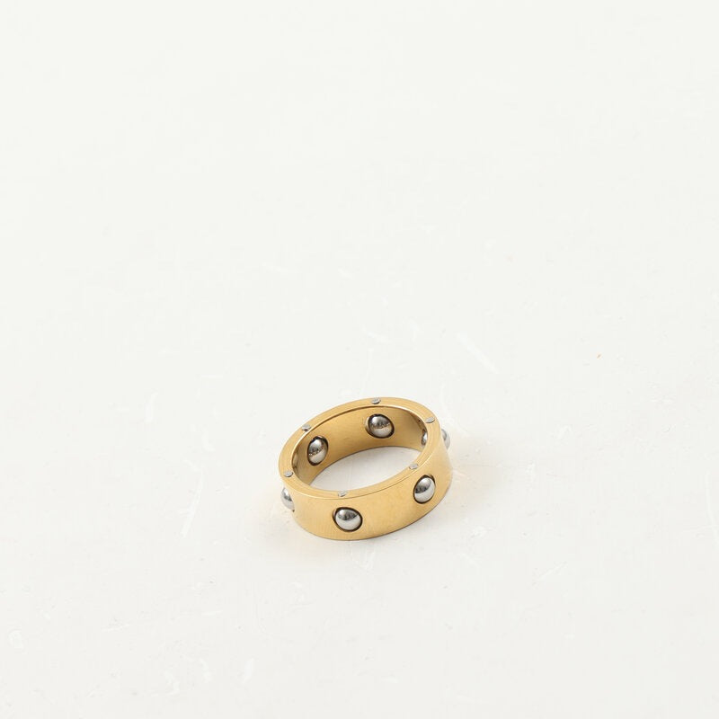 Ball Decompression Shipping Beads Titanium Steel Gold Rings