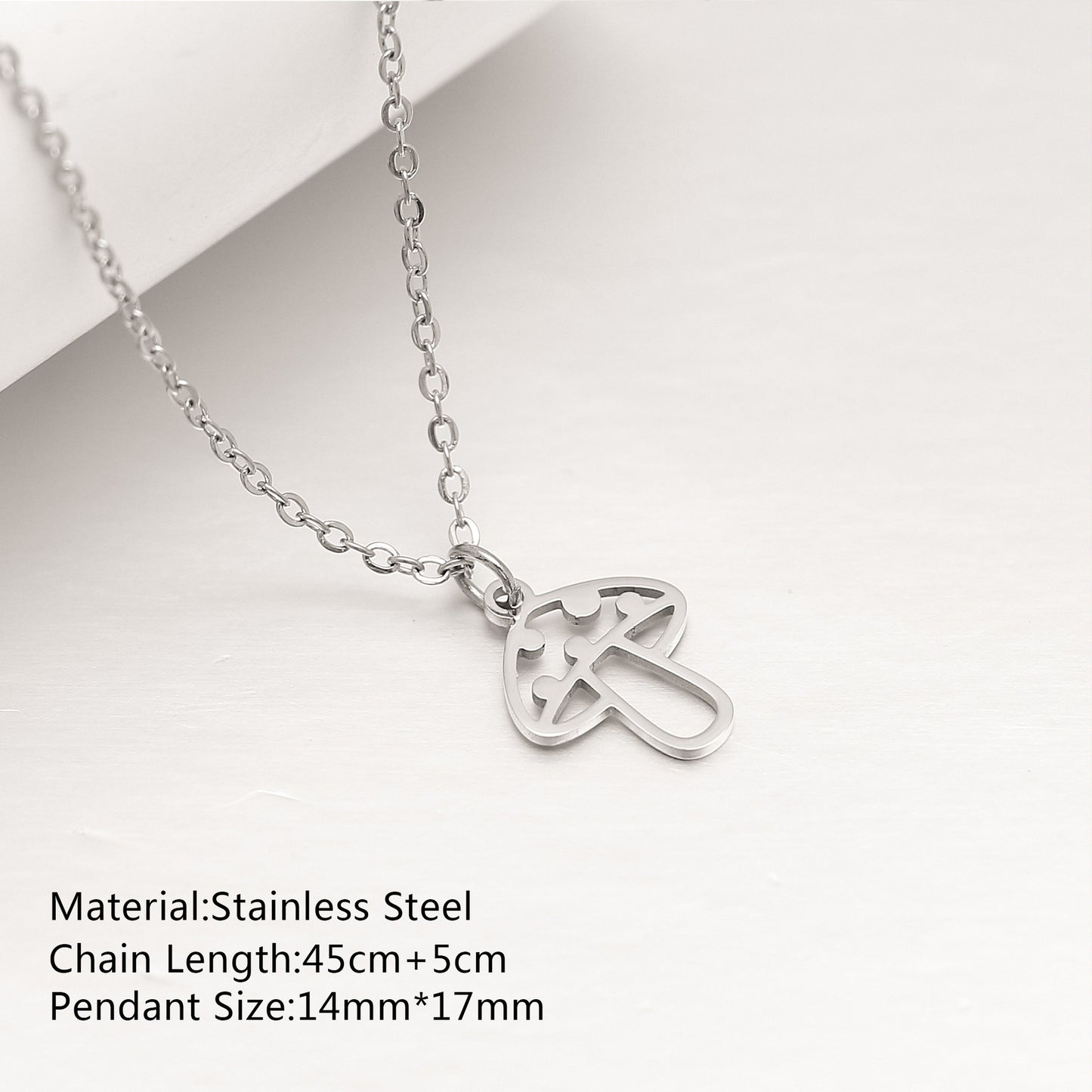 Women's Steel Simple Butterfly Clover Lucky Lotus Mushroom Clavicle Chain Color Necklace