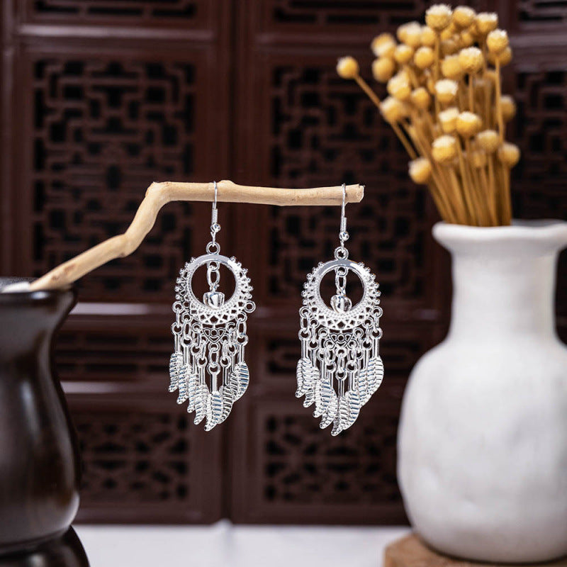 Imitation Miao Sier Ethnic Style Peacock Earrings