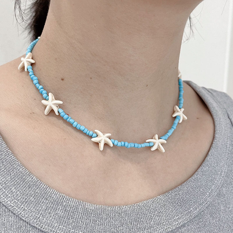 Personalized Starfish Beads Stringed Female Bohemian Necklaces