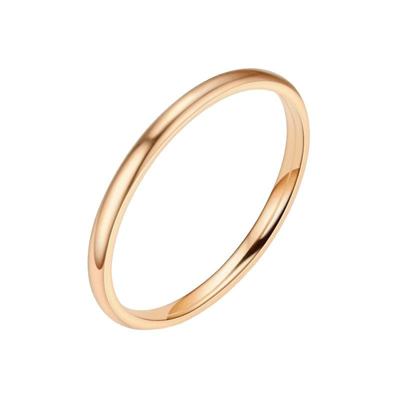 Titanium Steel Female Simple Glossy Couple Ring