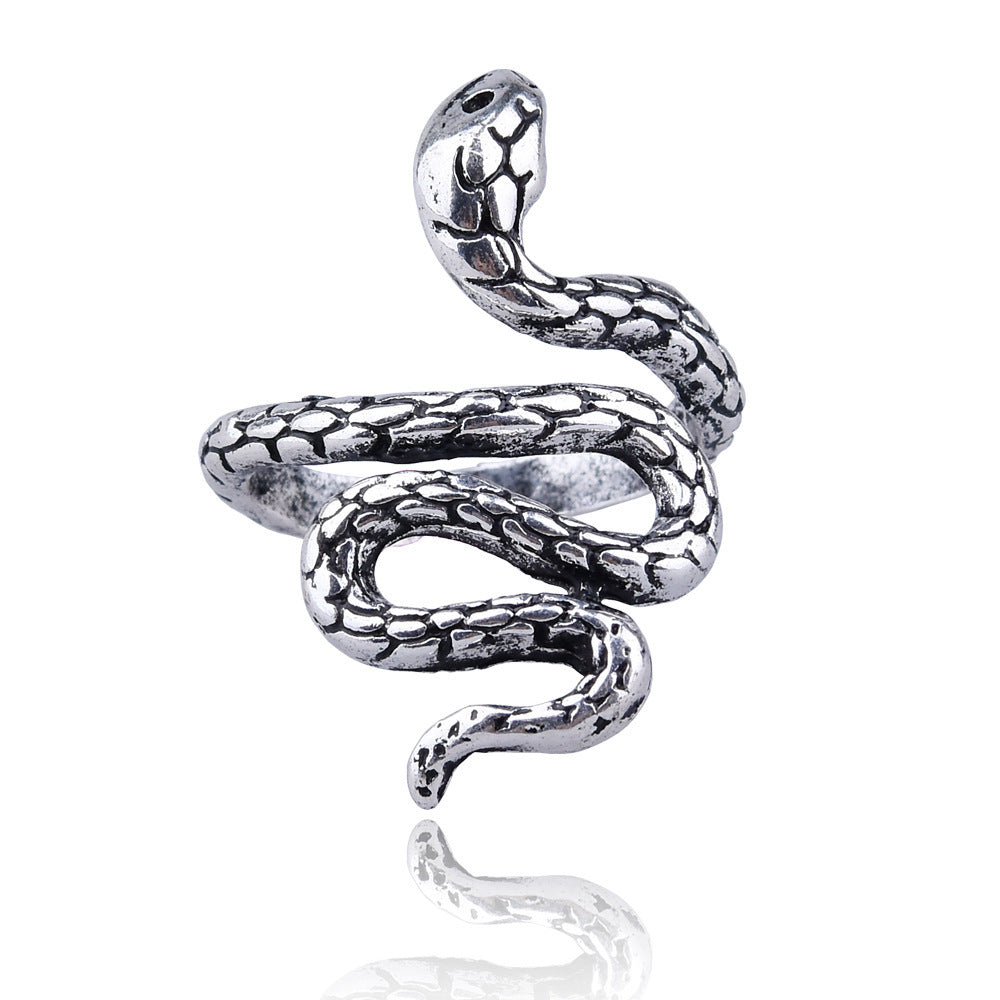 Spirit Snake Ornament Retro Punk Exaggerated Personalized Rings