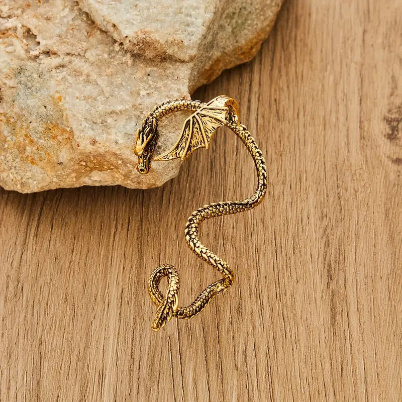 Vintage Winding Clip-on Dragon Fashion Punk Earrings