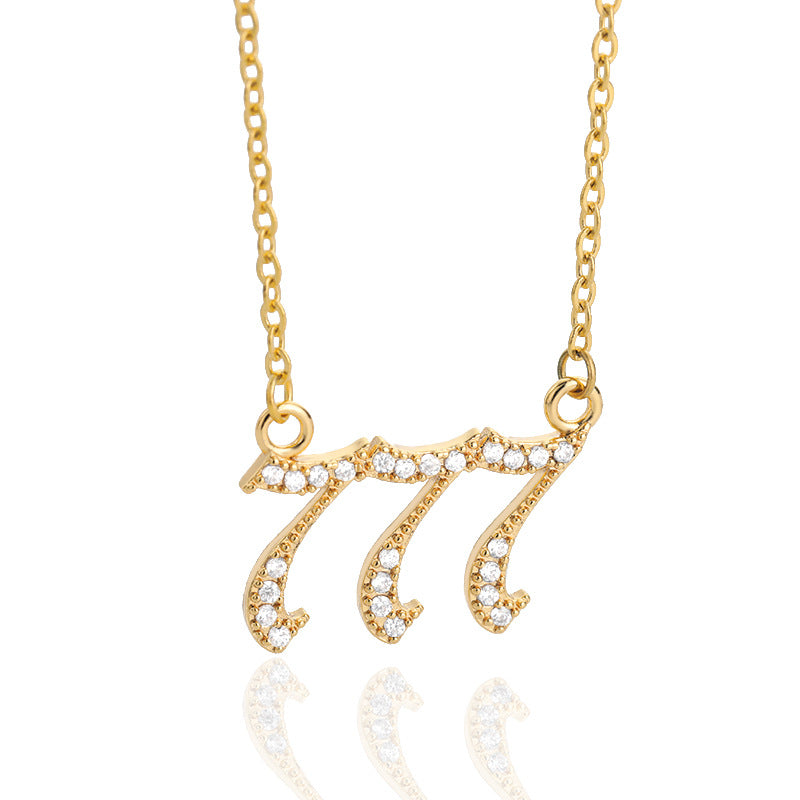 Women's & Men's Digital Angel Zircon Couple Ancient English Necklaces