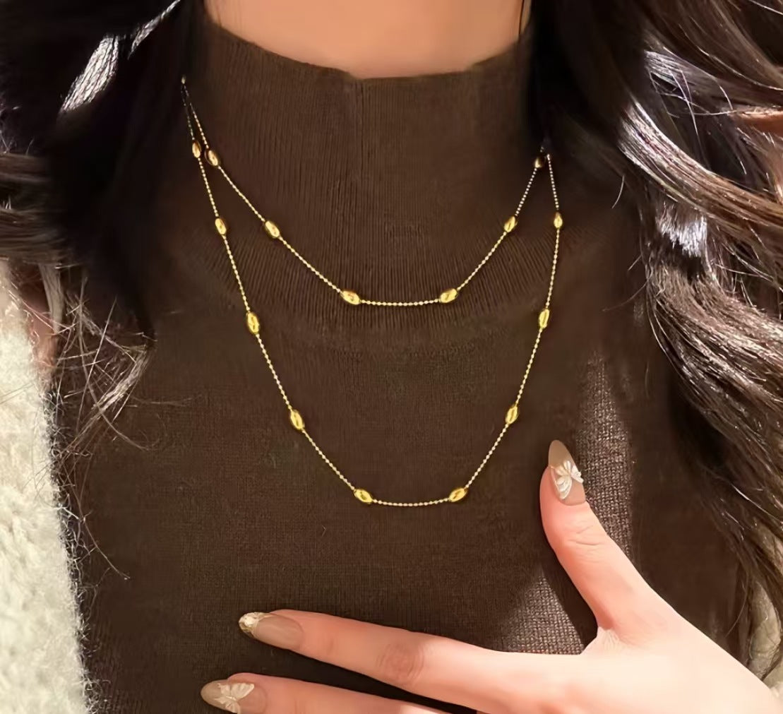 Sterling Sier Gold Plated Thin Glittering Long Necklaces