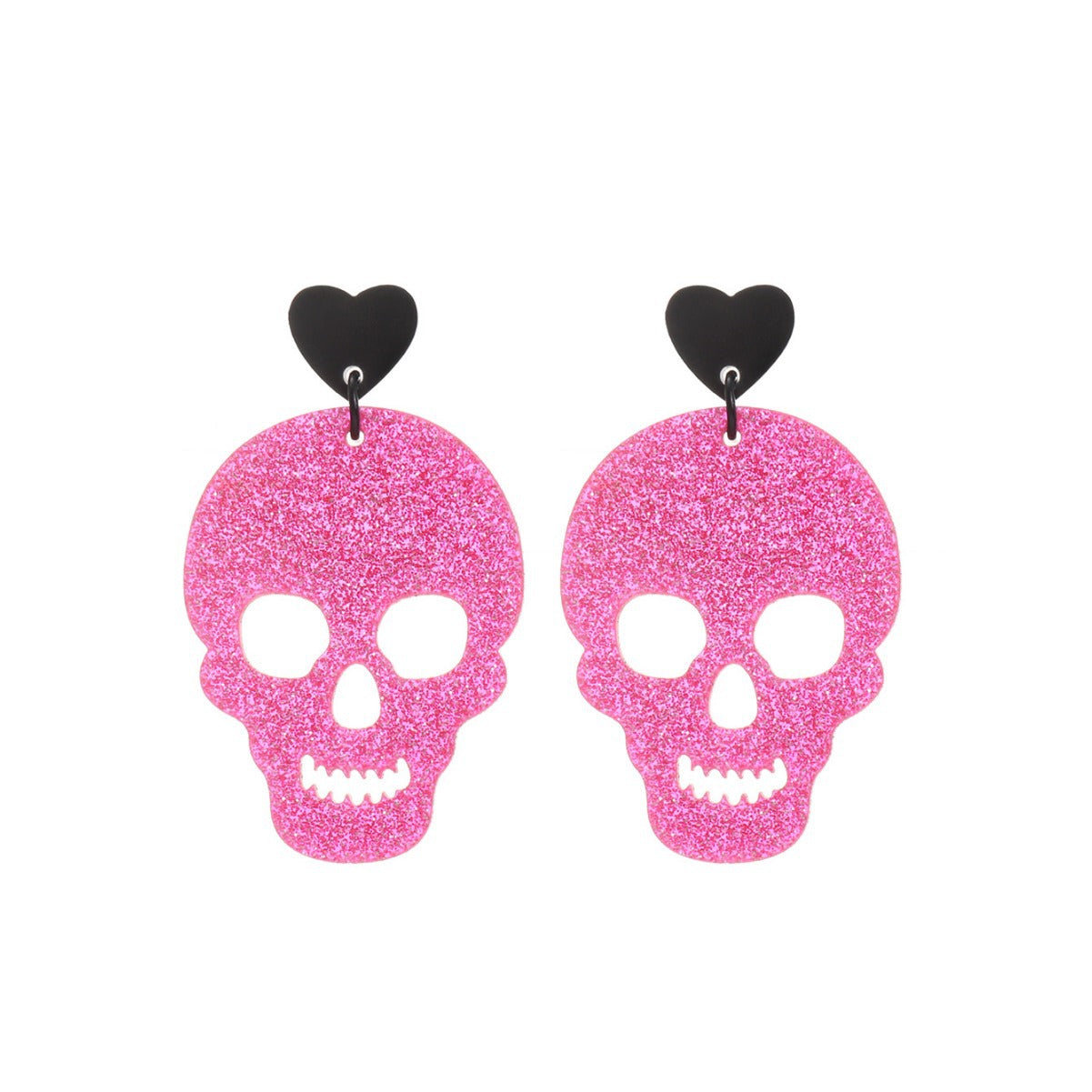 Colorful Skull Stitching Acrylic Exaggerating Personalized Earrings