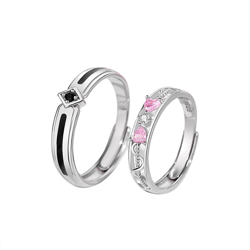 Sterling Sier Pair Personalized Minority Design Rings
