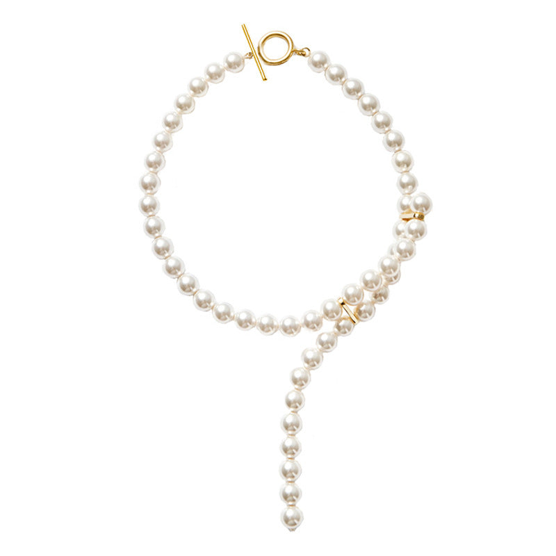 Sier Mesh Olivia Wang Shell Pearl Fashionable Clavicle Chain Necklaces