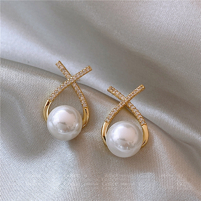 Pearl For Light Luxury Temperament High-grade Earrings