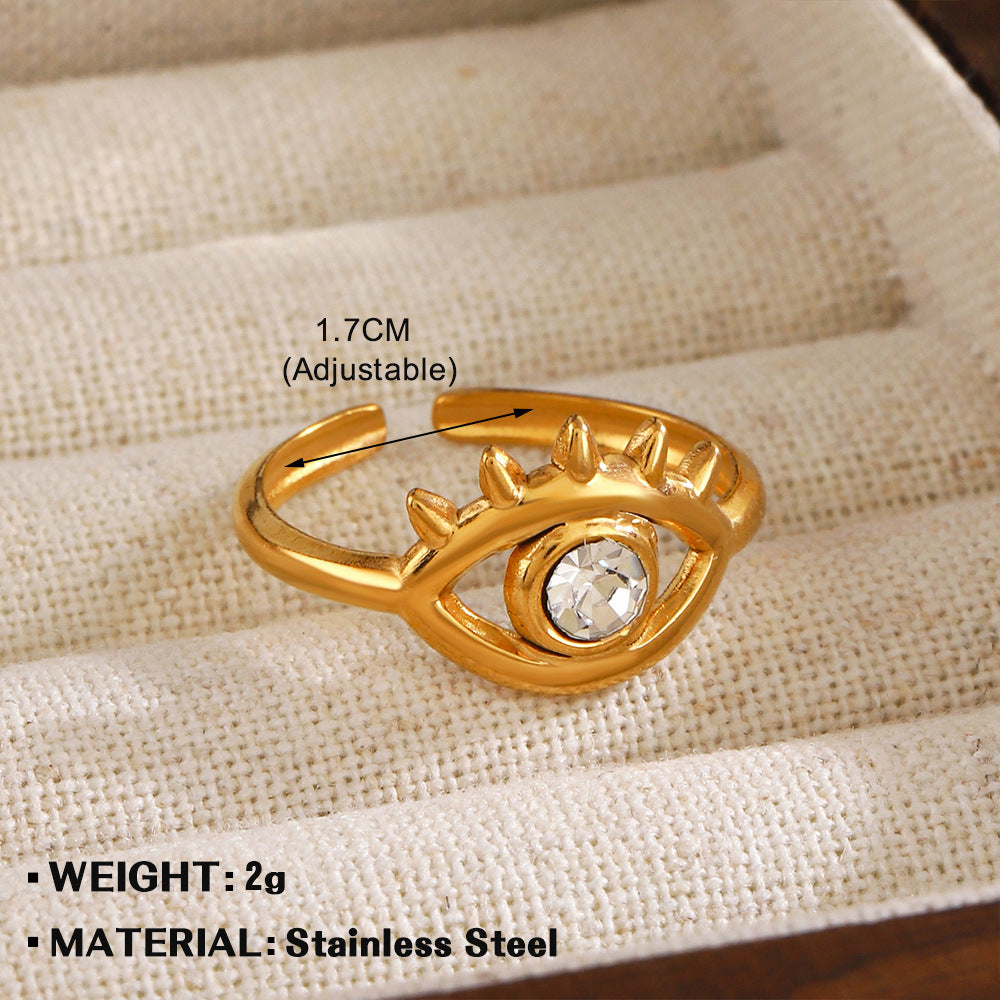 Stainless Steel Simple Diamond Inlaid Female Personalized Hip Rings